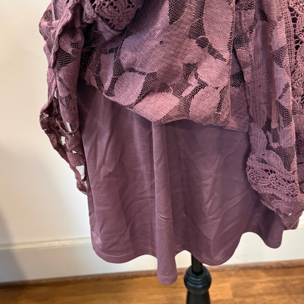 Alter'd State Dusty Plum Colored Lace Sleeveless Dress Size Small - Picture 5 of 14